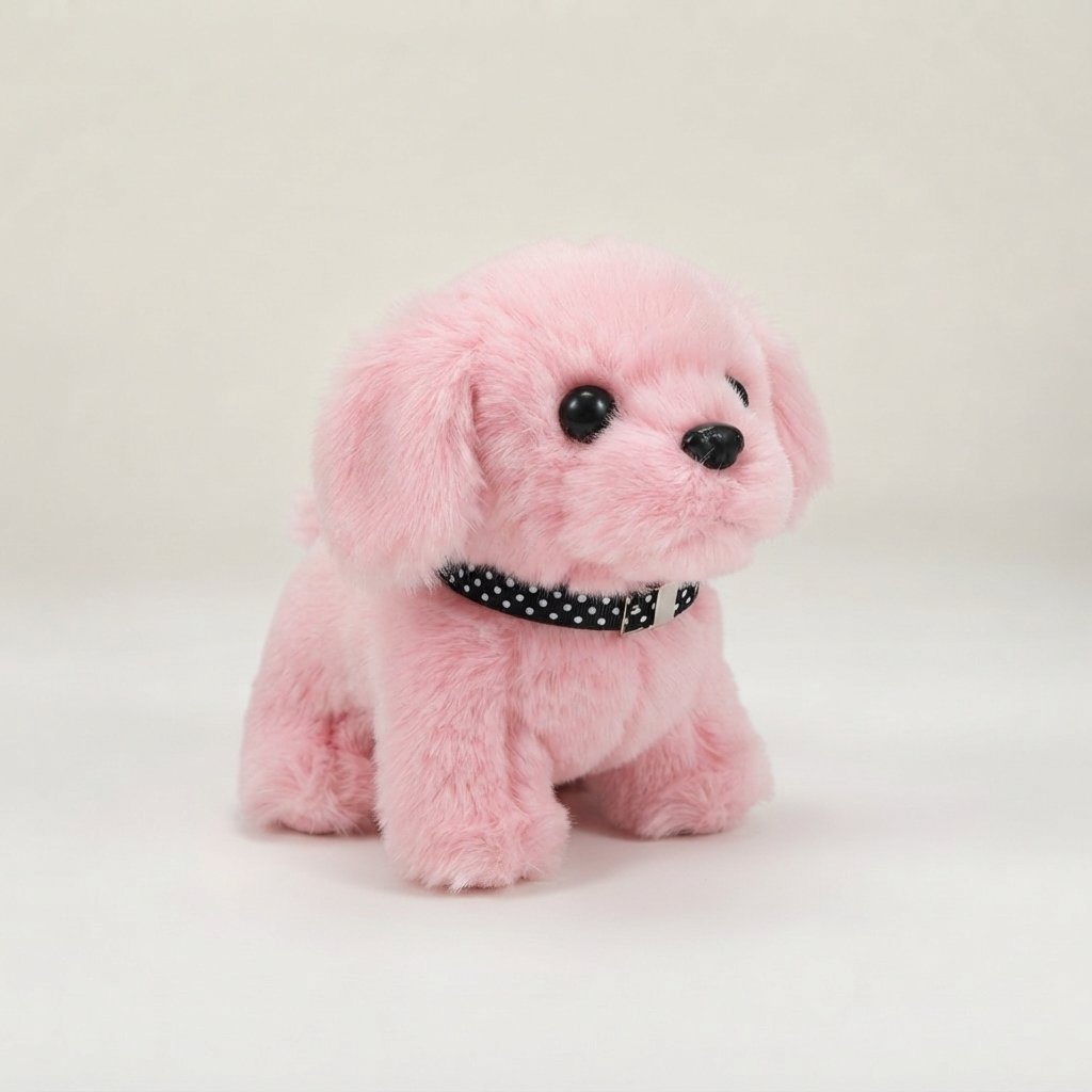 Interactive Plush Puppy with Walking & Barking — Light Pink