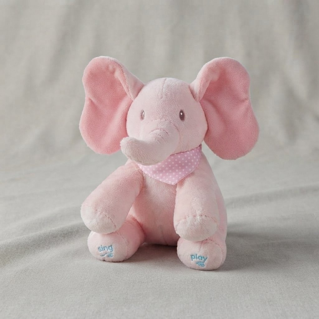 Interactive Singing Elephant Plush Toy — Pink