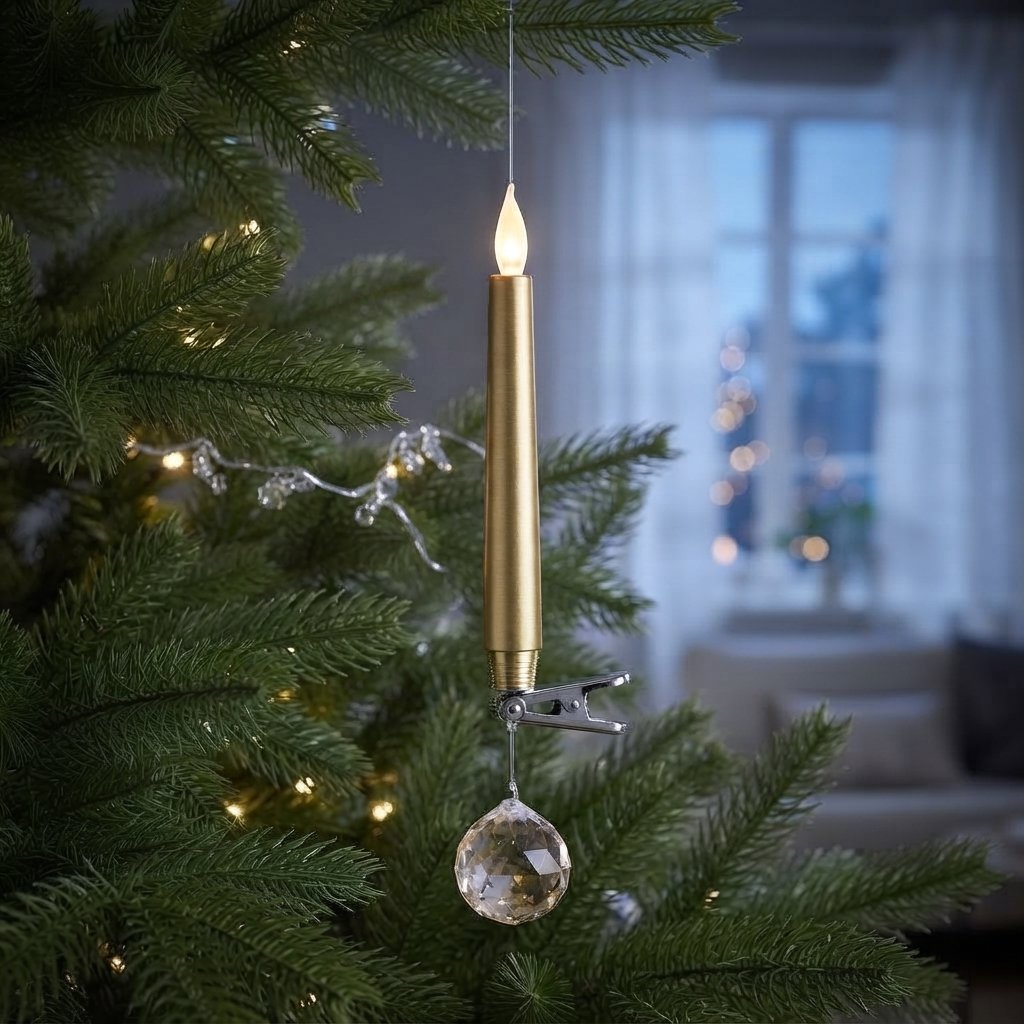 LED Christmas Tree Candles with Remote — Gold