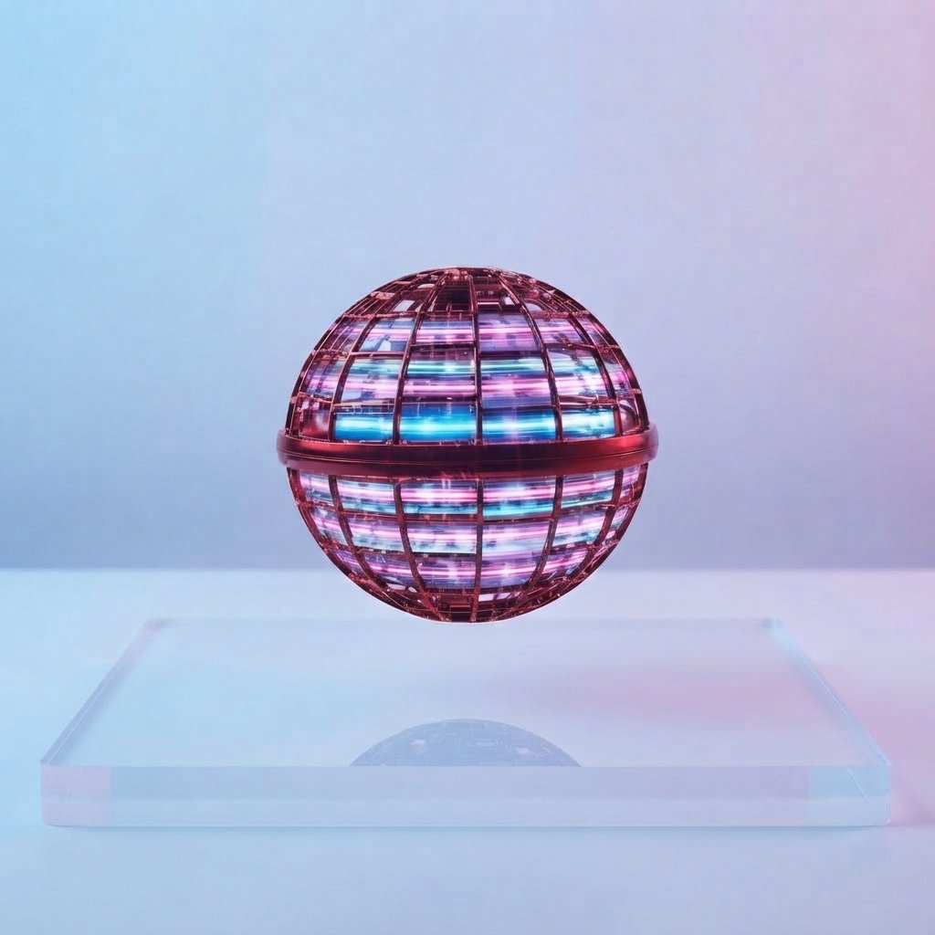 LED Flying Hover Ball with Colour-Changing Lights — Red