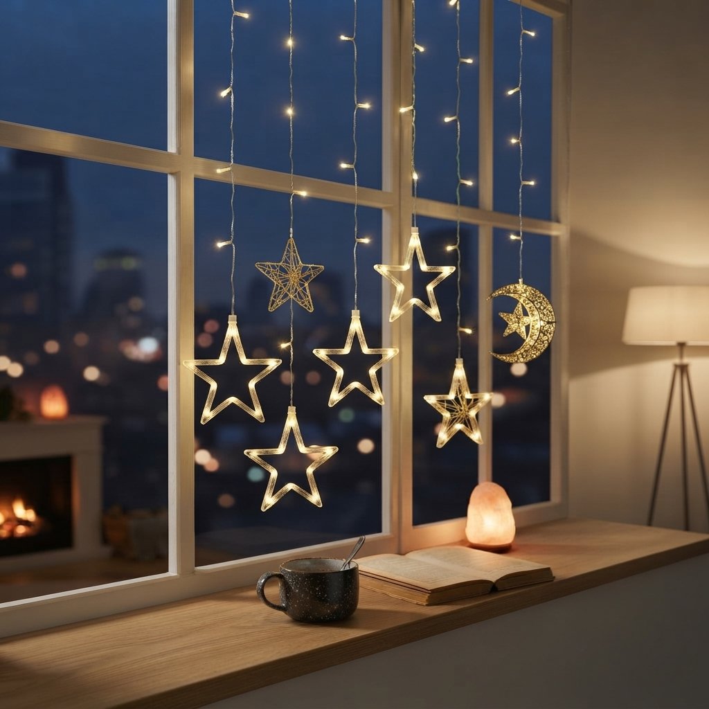 LED Star Curtain Light, Warm White — Type B
