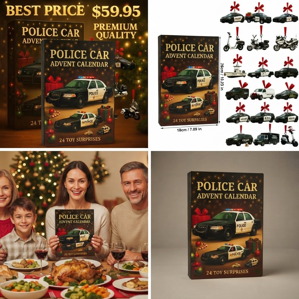 Police Car Advent Calendar, 24 Surprises — BUY 2 Advent Calendar ( Best Choice )