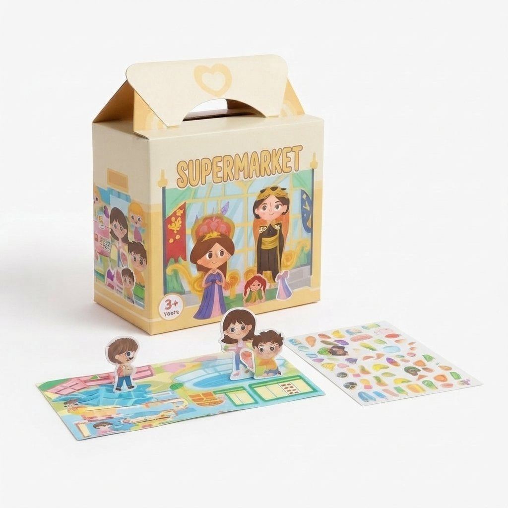 Reusable Sticker Book – 6 Themes — Supermarket
