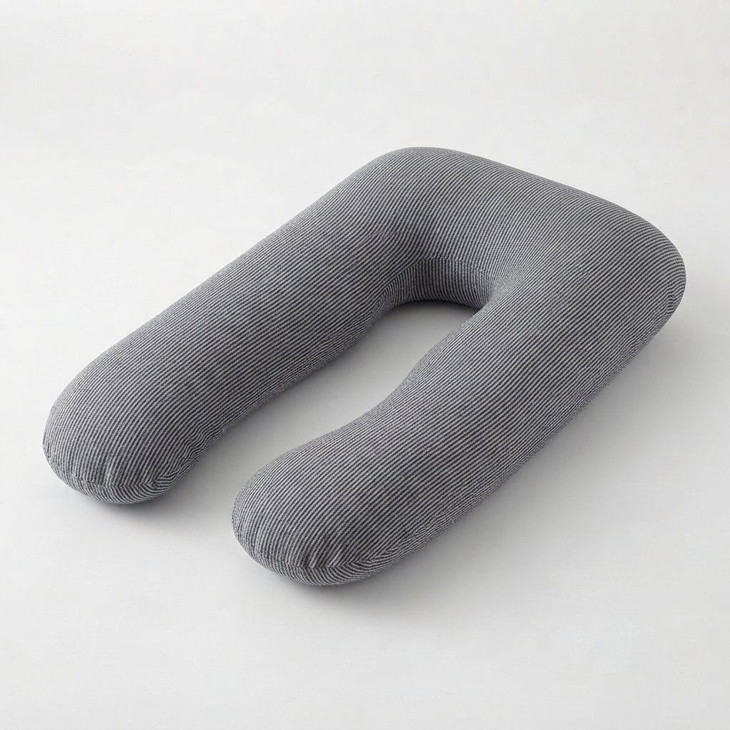 U-Shaped Pregnancy Pillow with Cotton Cover — Stripes