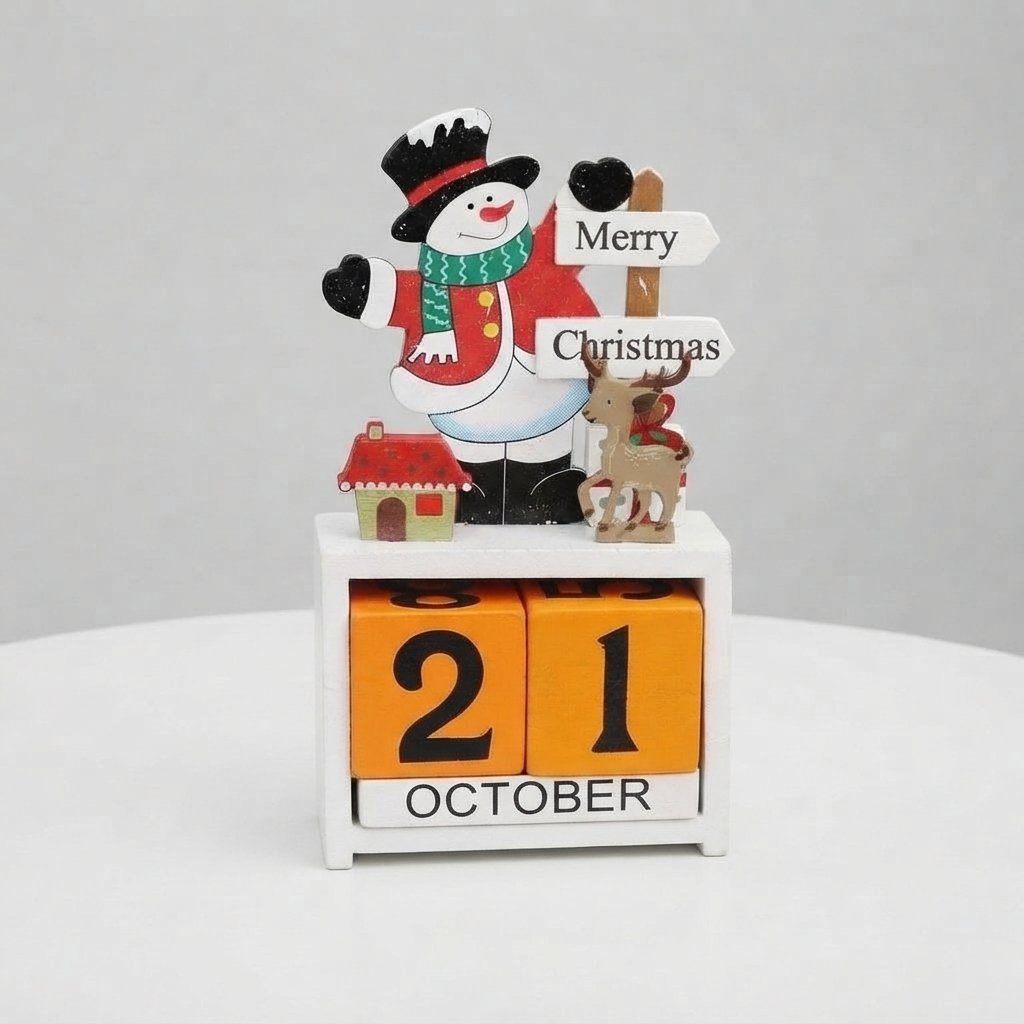 Wooden Christmas Countdown Calendar — White B