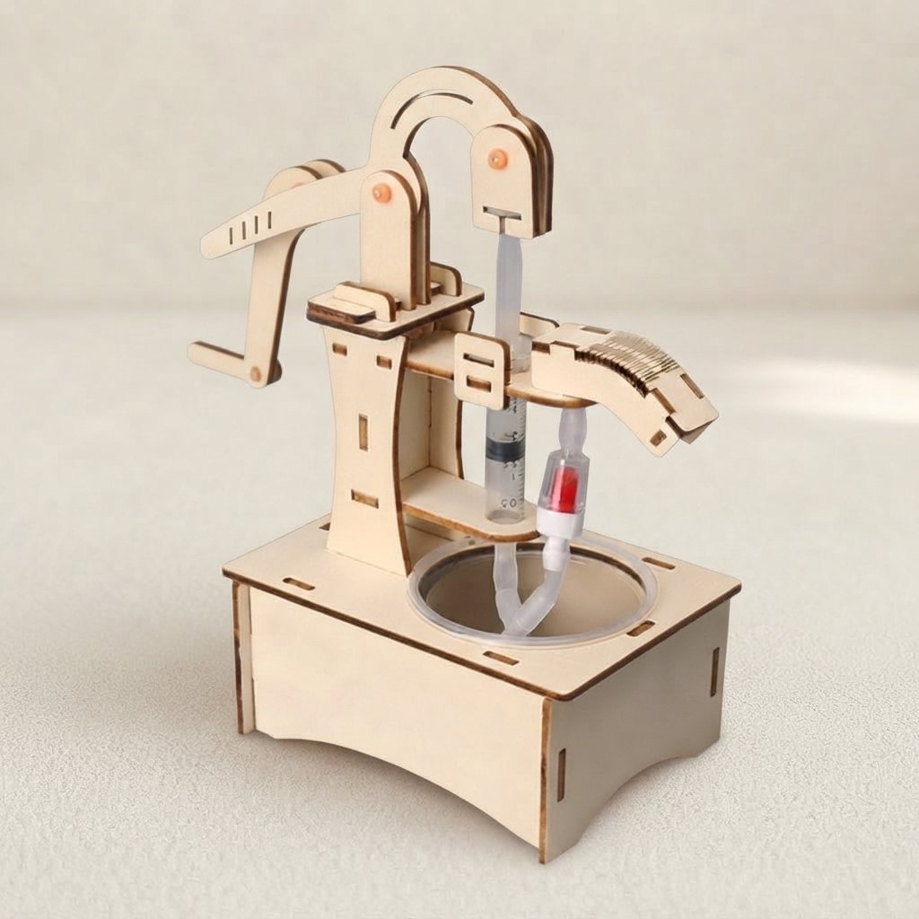 Wooden Wooden Stem Build Kit for Kids Build Kit for Kids — Hand pump