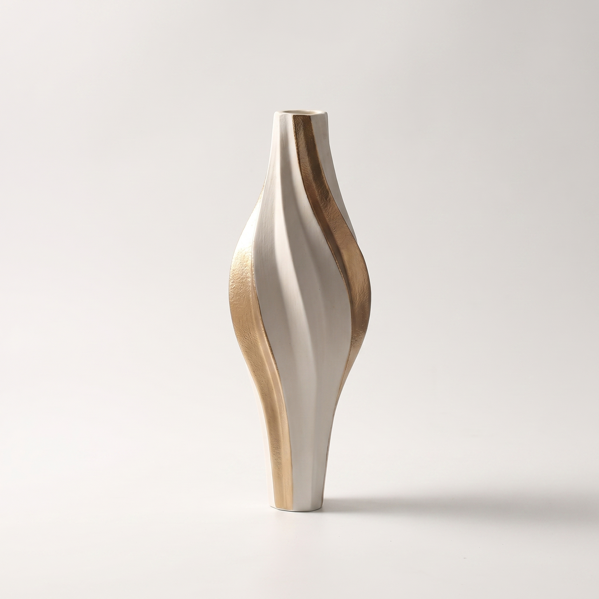 Modern Twisted Ceramic Vase for Living Room, Office & Home Décor
