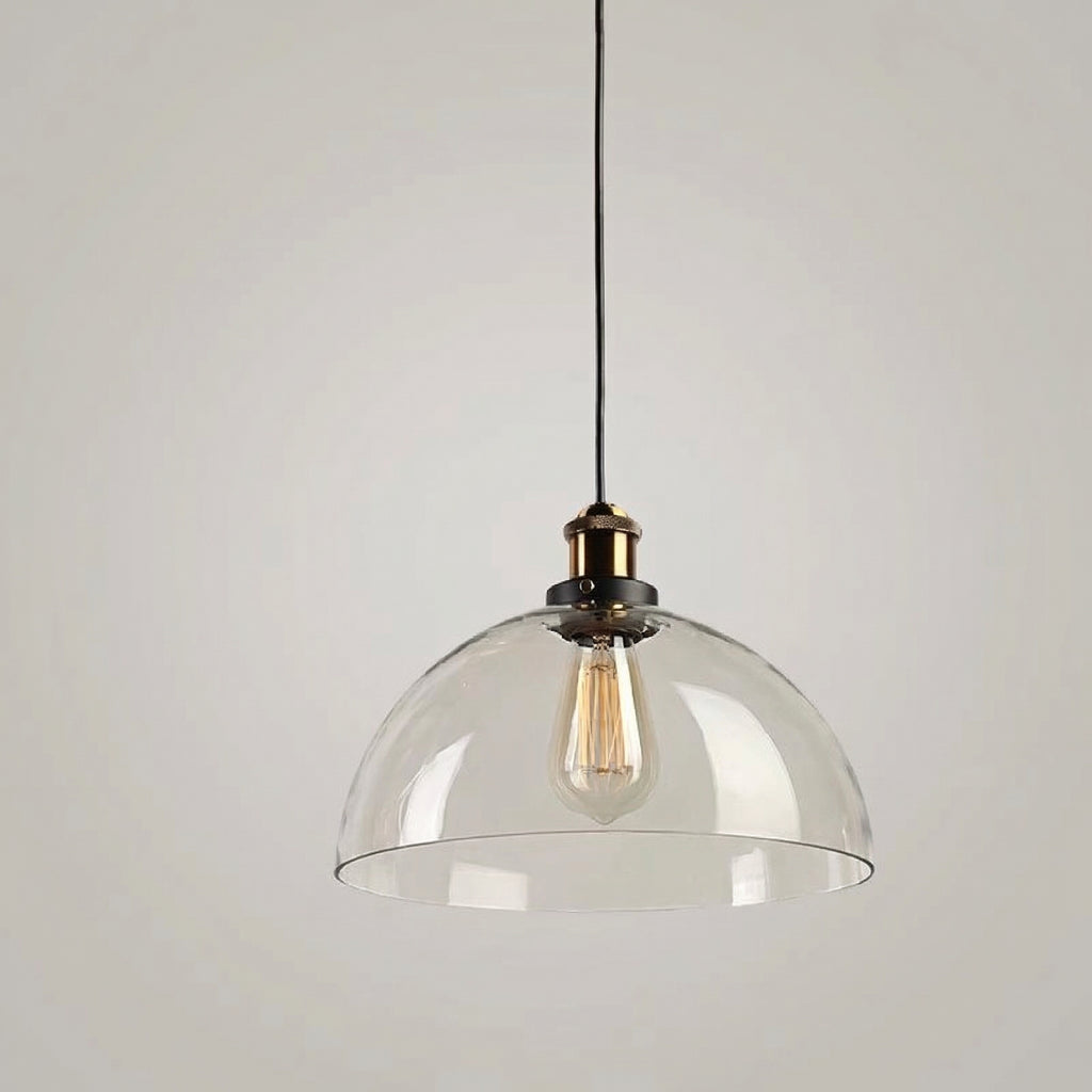 Industrial Dome Glass Pendant Light
