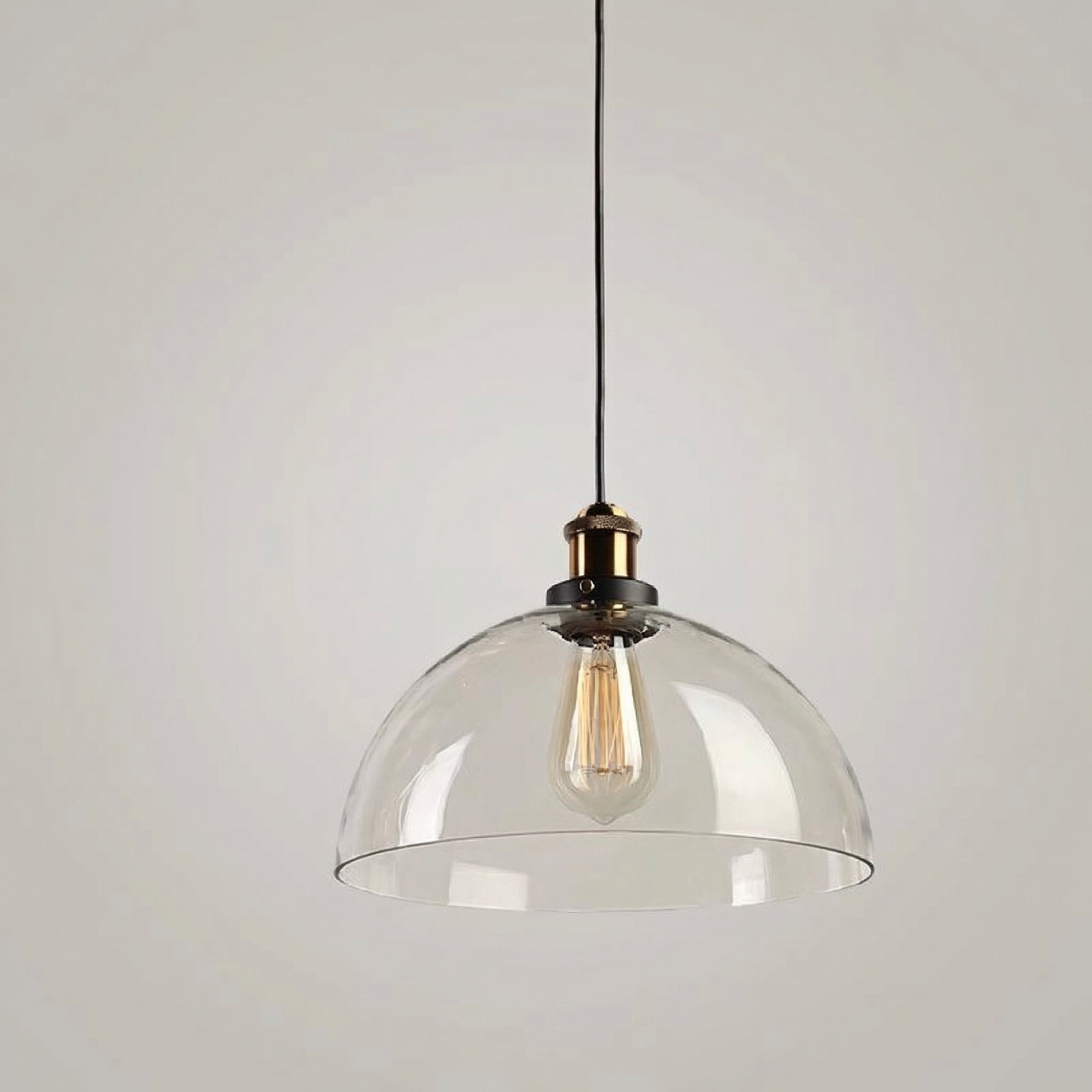 Industrial Dome Glass Pendant Light