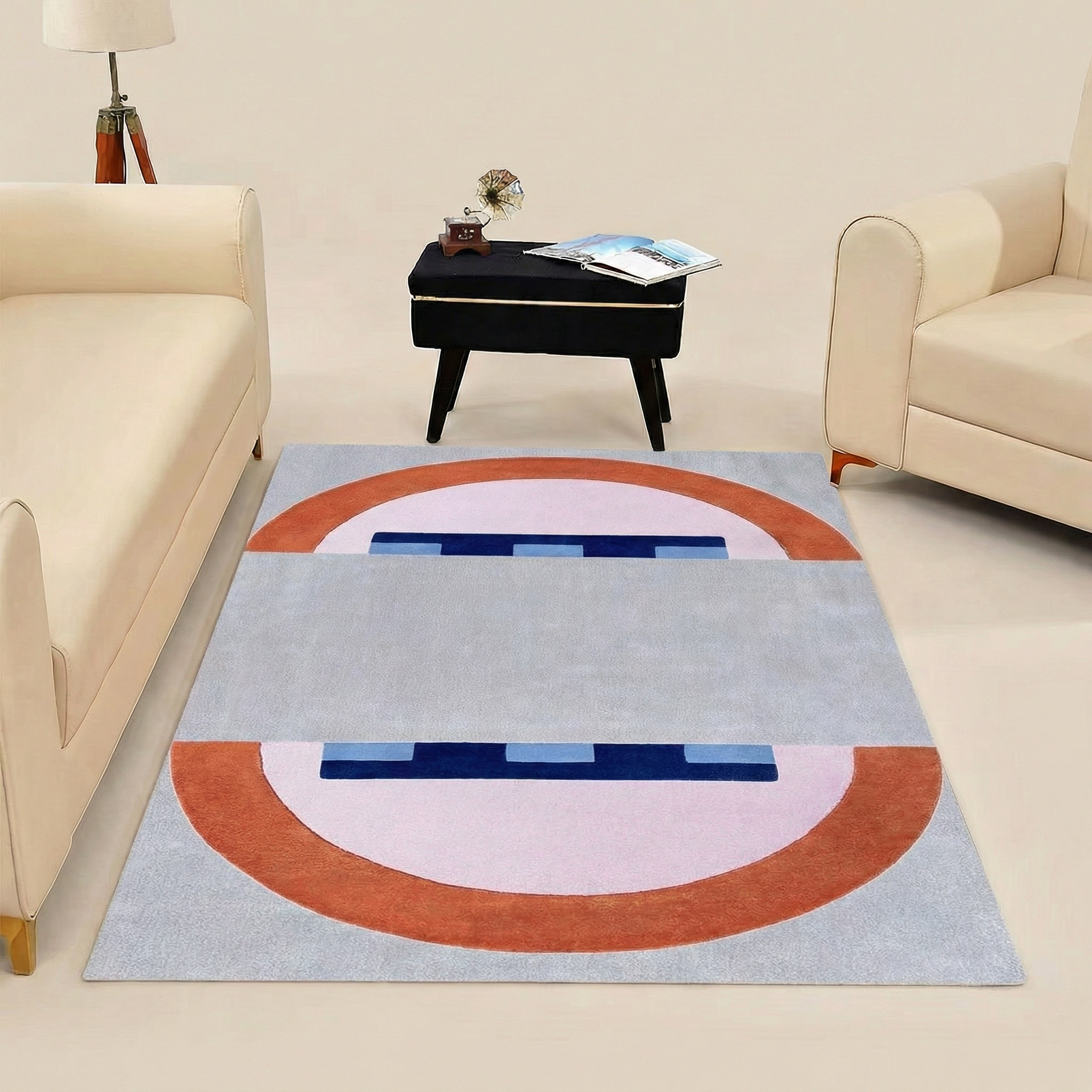 Retro Geometric Area Rug