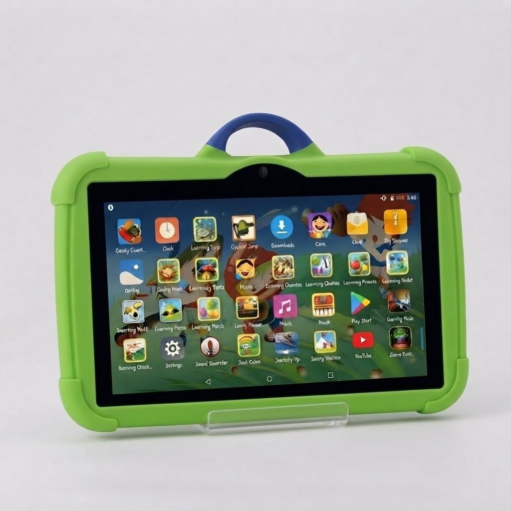 7-inch Kids Learning Tablet with Case — Green