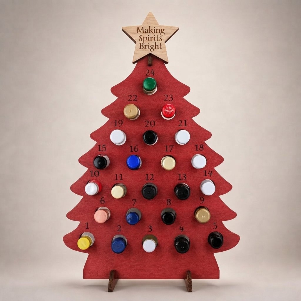 Christmas Tree Bottle Advent Calendar — Red