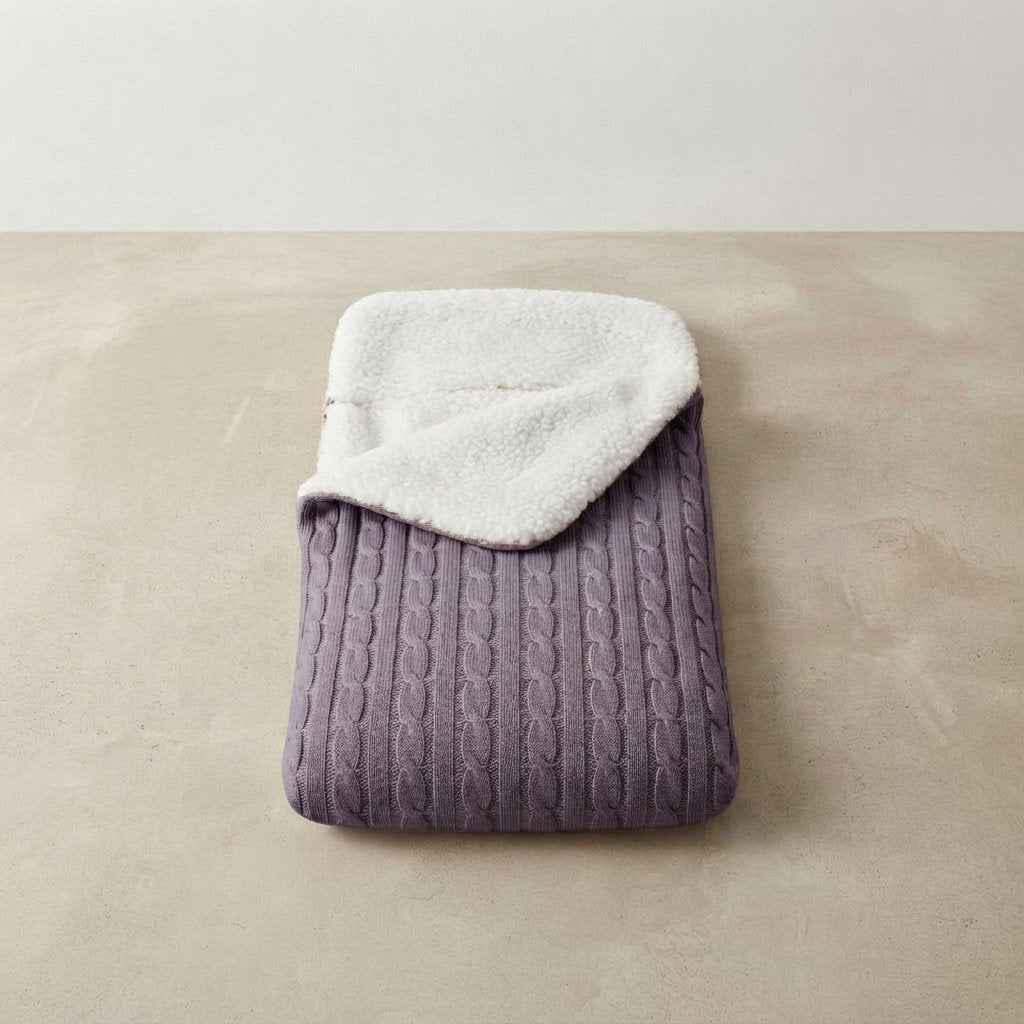 Edavate-Knit Baby Sleep Sack with Sherpa Lining — Dusty Lavender
