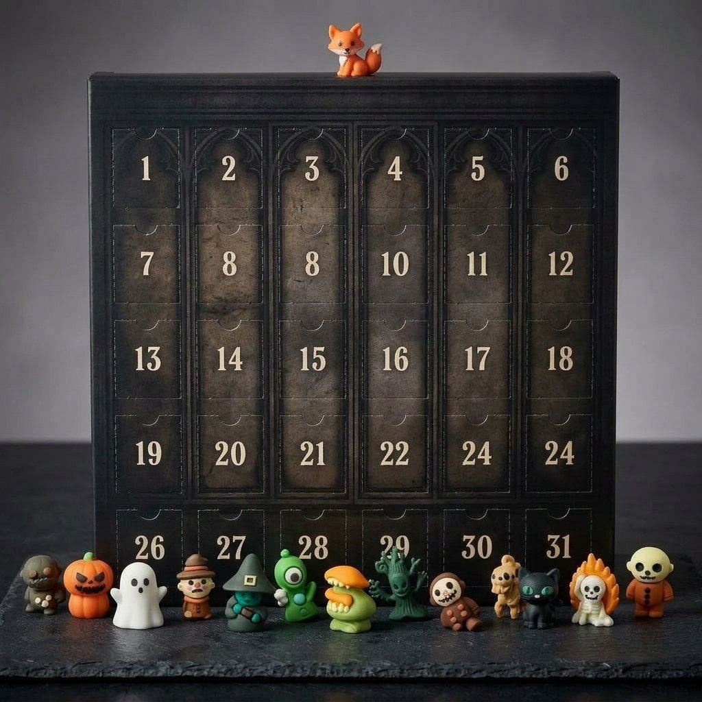 Halloween Countdown Box with Spooky Miniature Figurines – 7, 15 or 31 Days — 31 Days