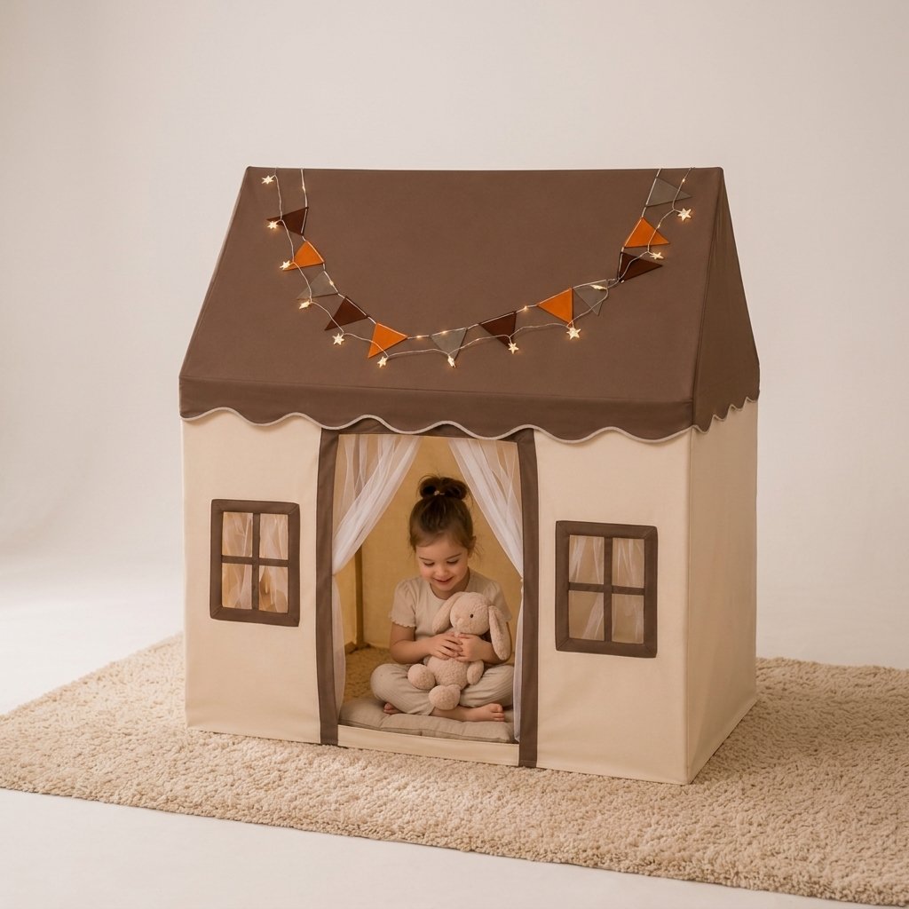 Kids Indoor Playhouse Tent — Coffee