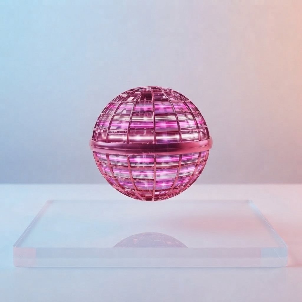 LED Flying Hover Ball with Colour-Changing Lights — Pink