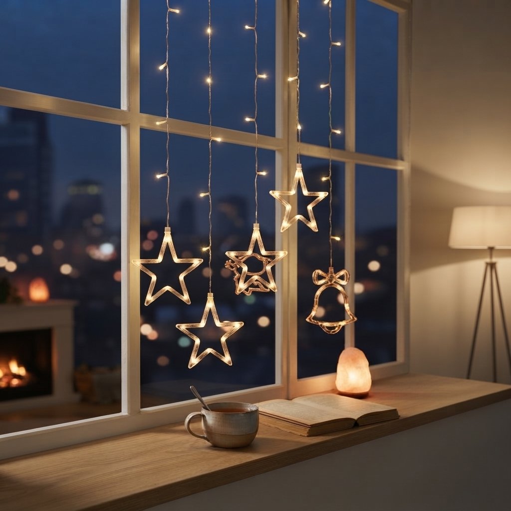LED Star Curtain Light, Warm White — Type C