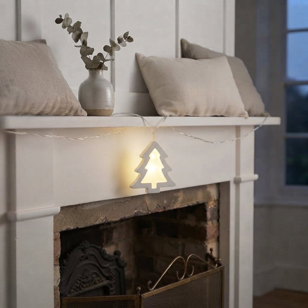 Paper Star LED Fairy Lights — Warm White Christmas Tree