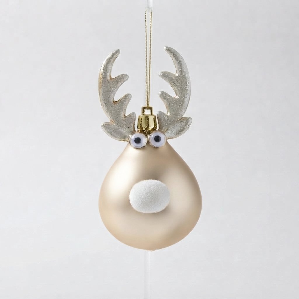 Reindeer Bauble Set of 2 — Deer - Champagne