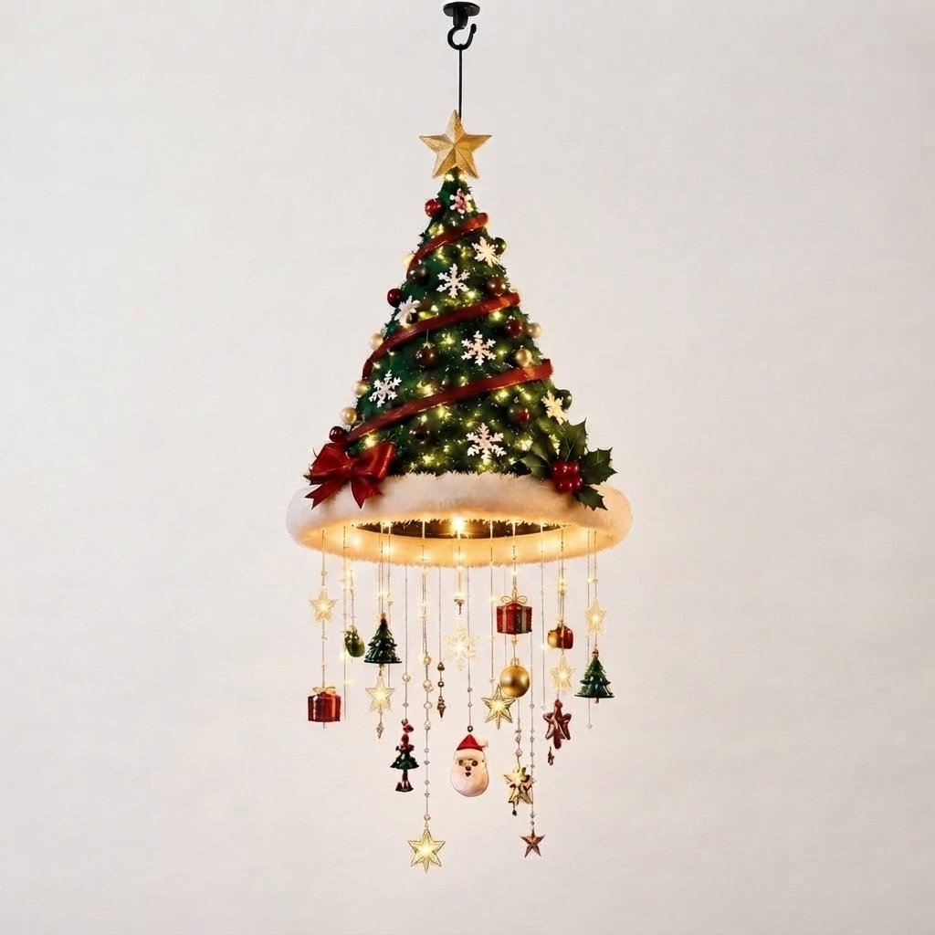 Santa Hat LED Tassel Chandelier — D