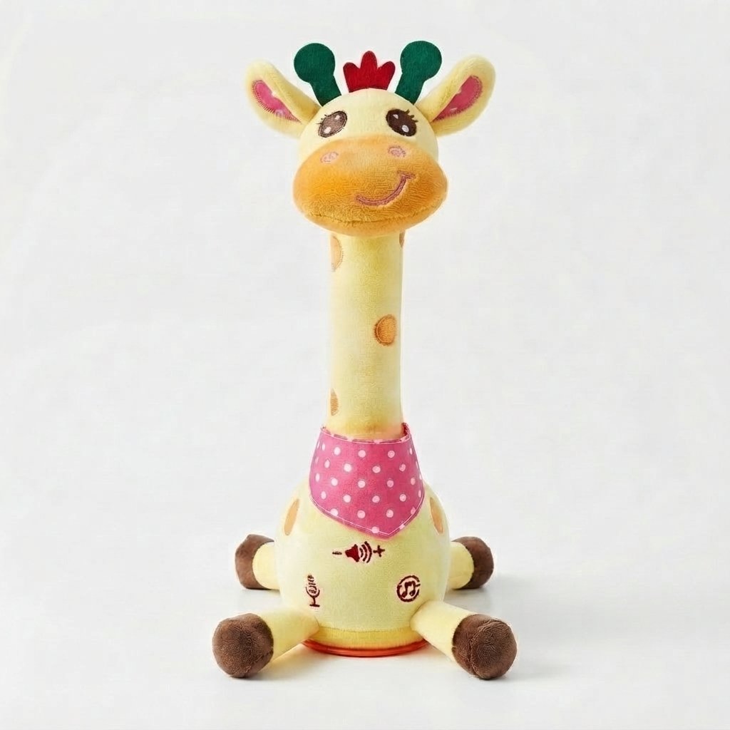 Singing Giraffe Plush Toy with Lights — Yellow