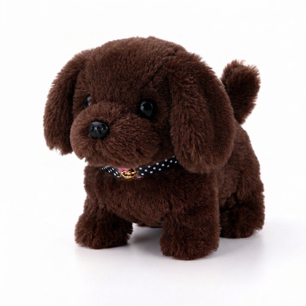 Walking Plush Puppy with Barking Sound — Dark Brown