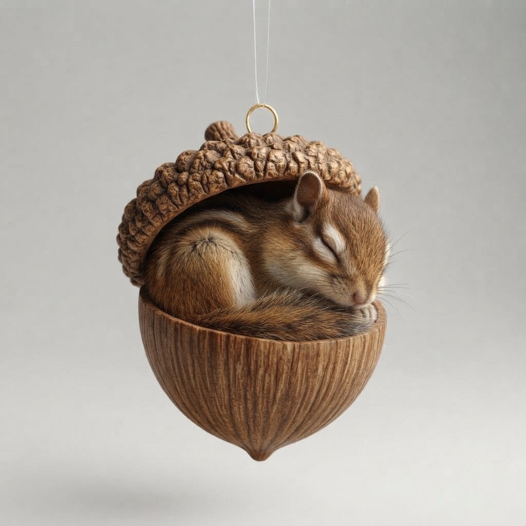 Woodland Animal Acorn Christmas Tree Ornament — Squirrel