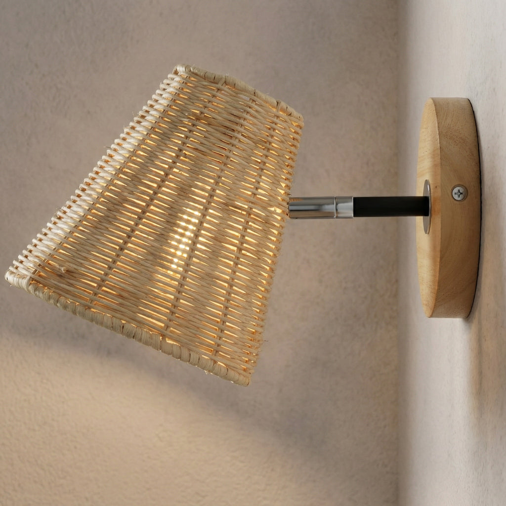 Japanese Rattan Wall Lamp