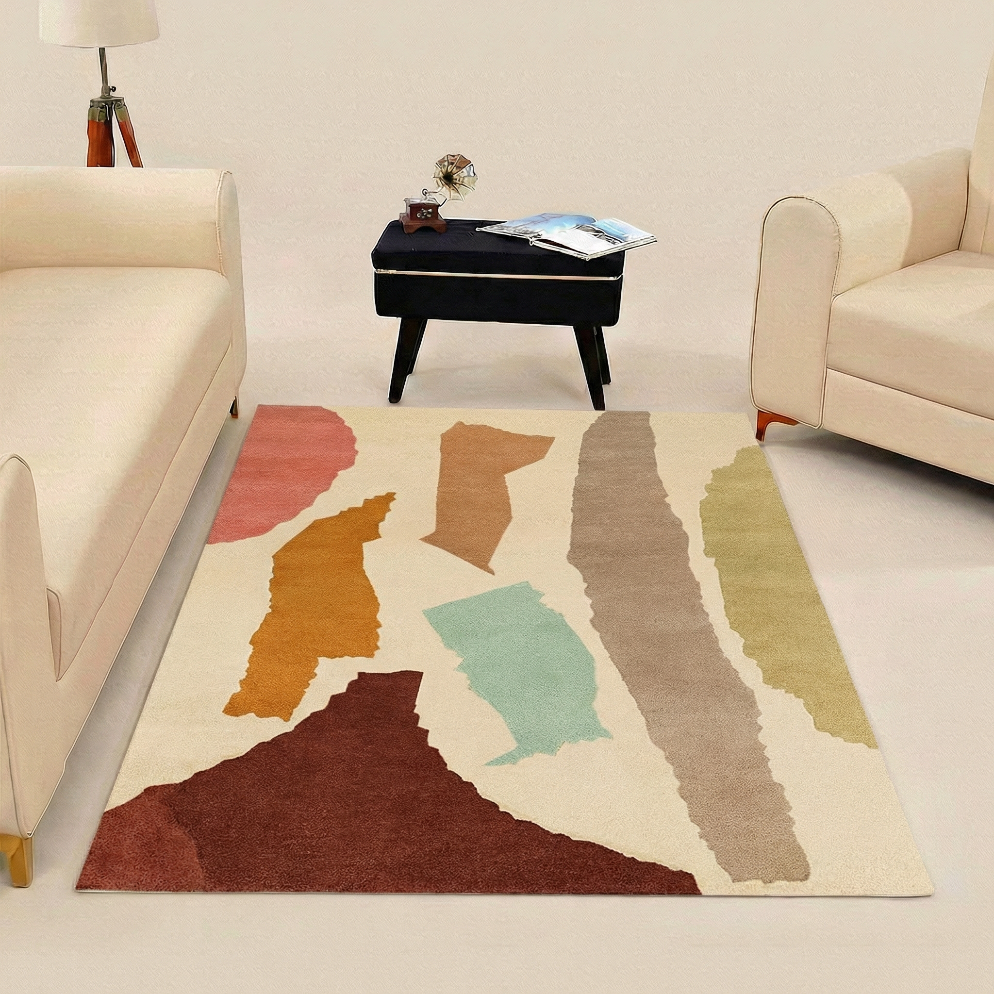 Retro Geometric Area Rug