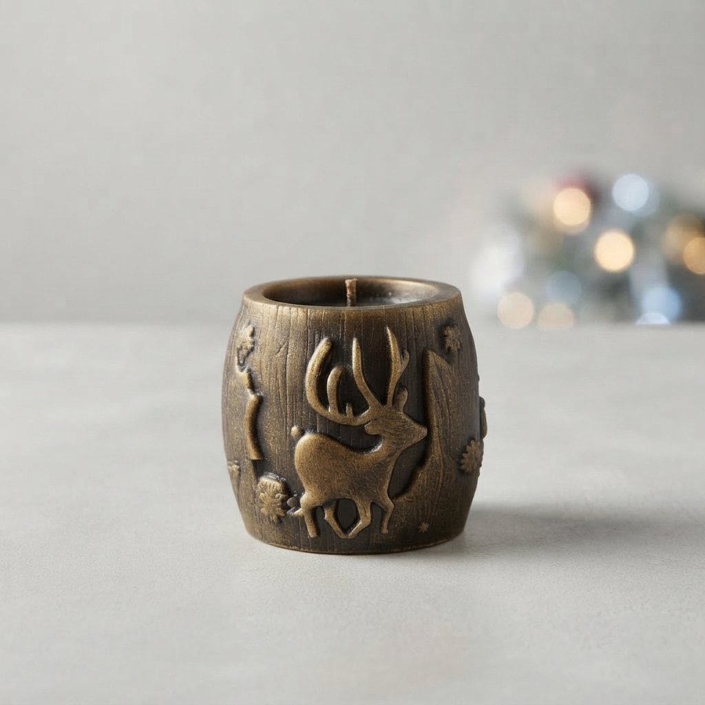 3D Festive Elk Silicone Candle Mould — D mould