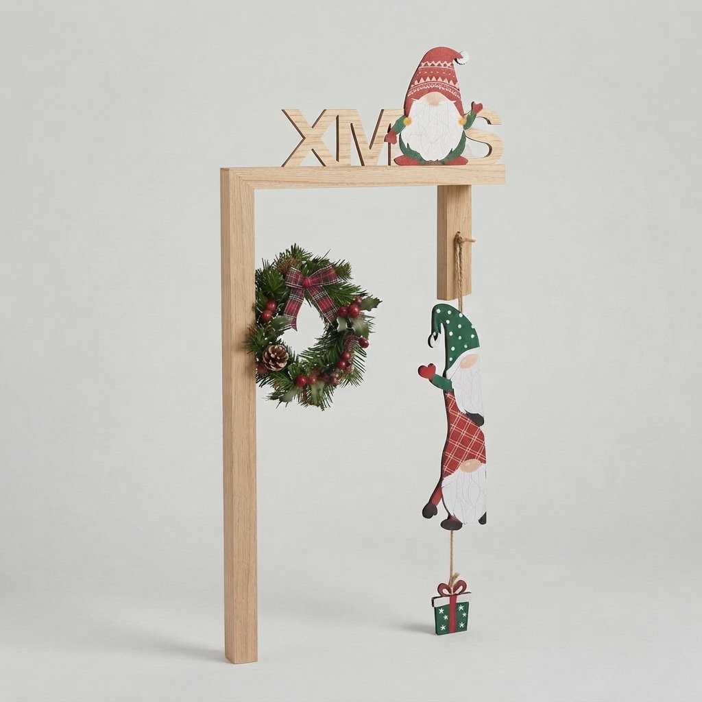 3D Wooden Santa Door Frame Sign — Wood Right