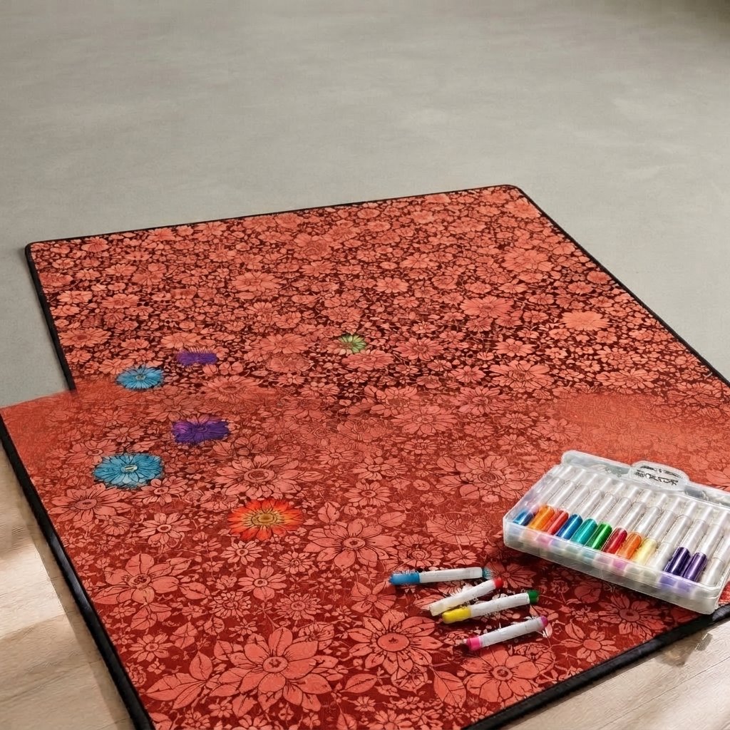 Colour-In Plush Blanket – Washable — Crayon