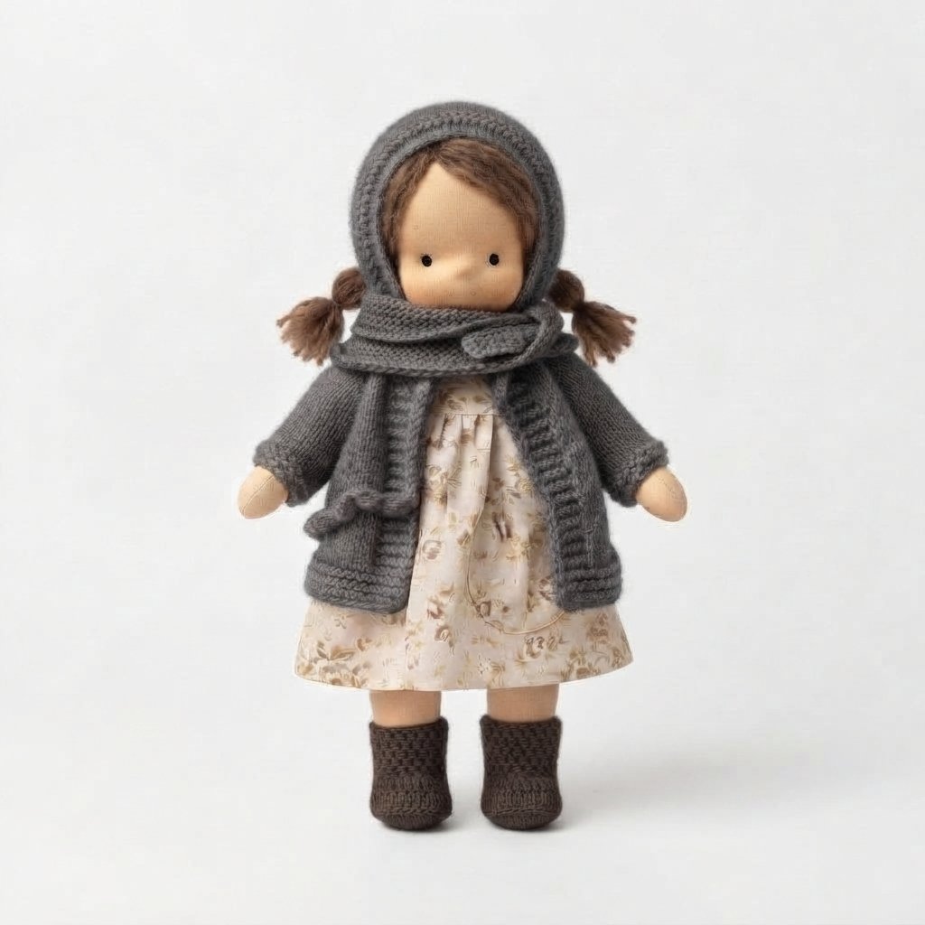 Handmade Cloth Doll & Stuffed Animal Gift Set — Style 4