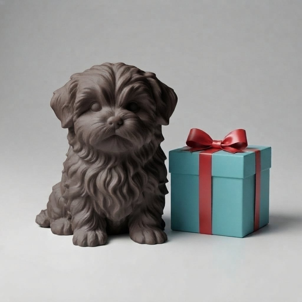 Interactive Plush Puppy Toy — Dark Brown