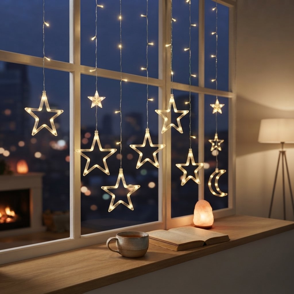 LED Star Curtain Light, Warm White — Type D