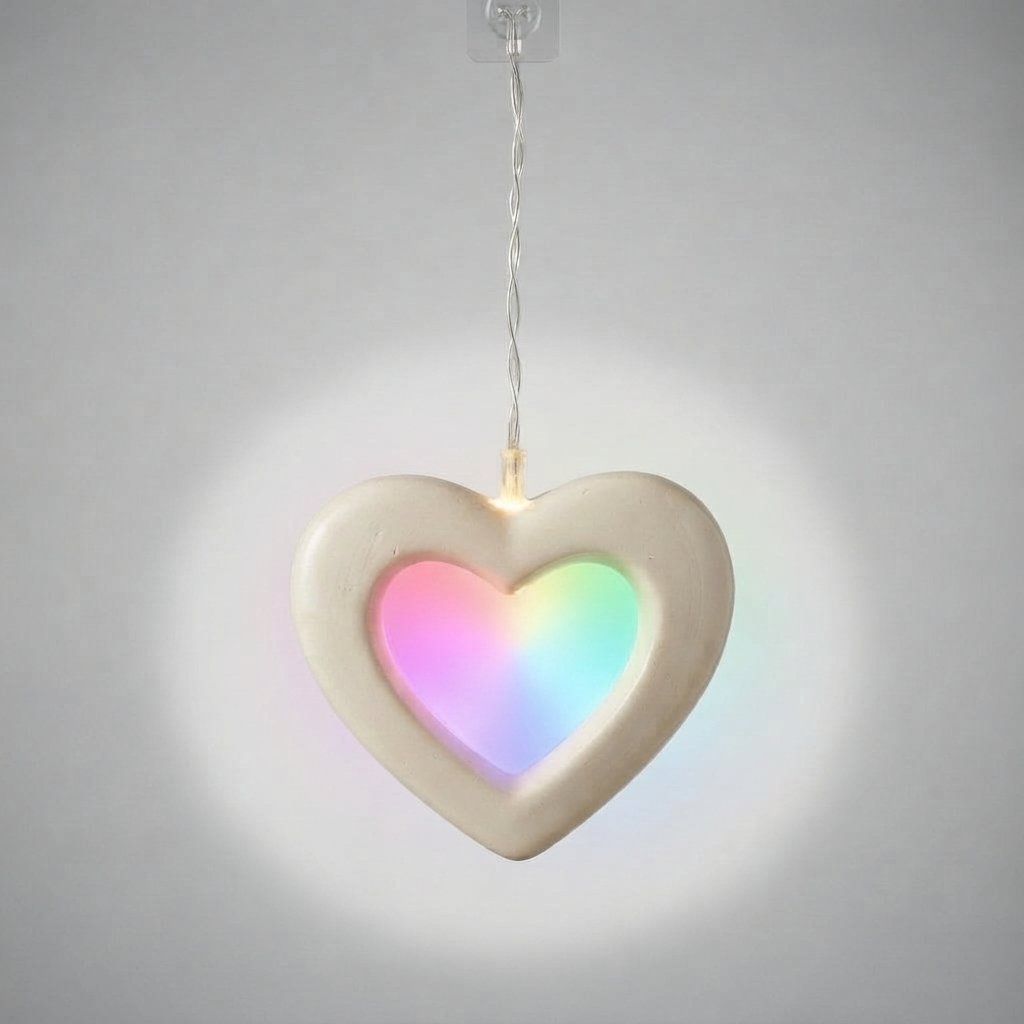 Paper Star LED Fairy Lights, Warm White — Multi-Colour Hearts