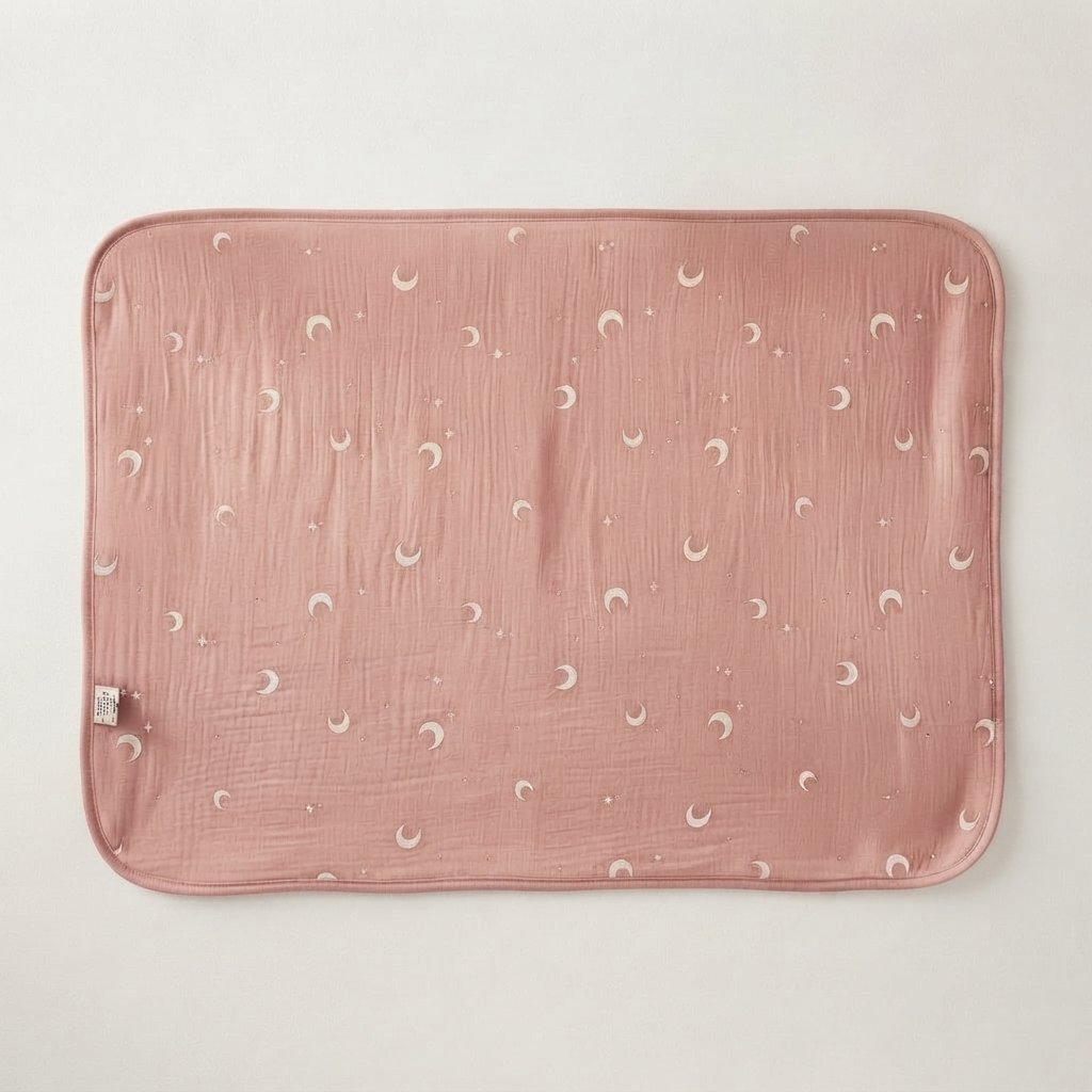 Quilted Cot Mattress Protector — Flower