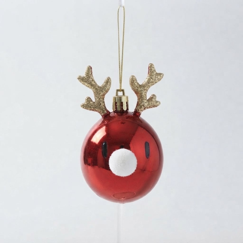 Reindeer Bauble Set of 2 — Deer - Red