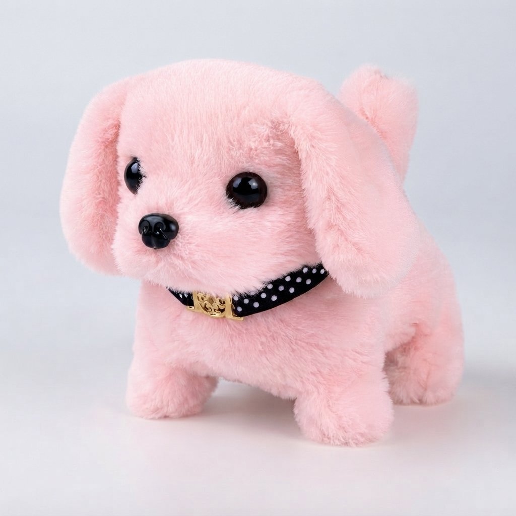 Walking Plush Puppy with Barking Sound — Pink