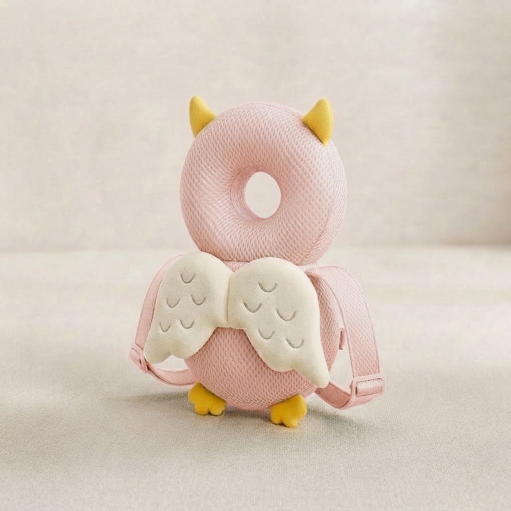 Baby Head Cushion with Adjustable Straps — Pink Angel
