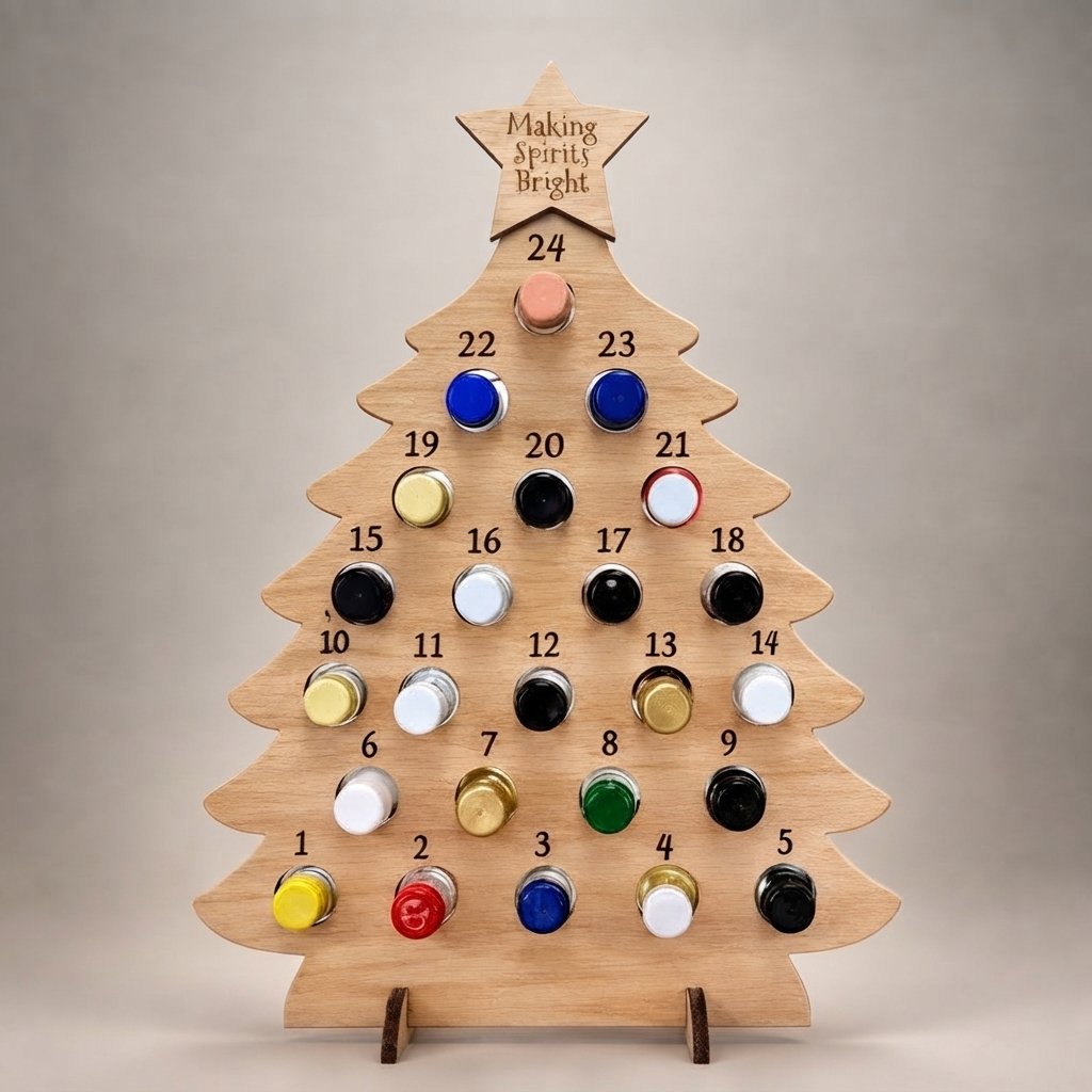 Christmas Tree Bottle Advent Calendar — Beige