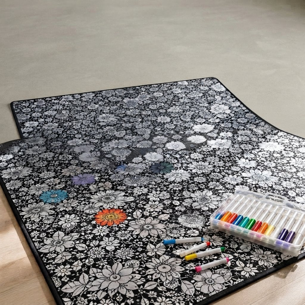 Colour-In Plush Blanket – Washable — Bat