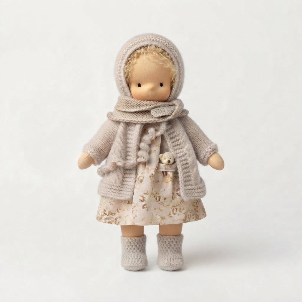 Handmade Cloth Doll & Stuffed Animal Gift Set — Style 5