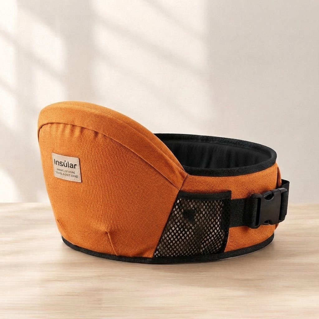 Hip Seat Baby Carrier with Quick-Release Clip — Orange