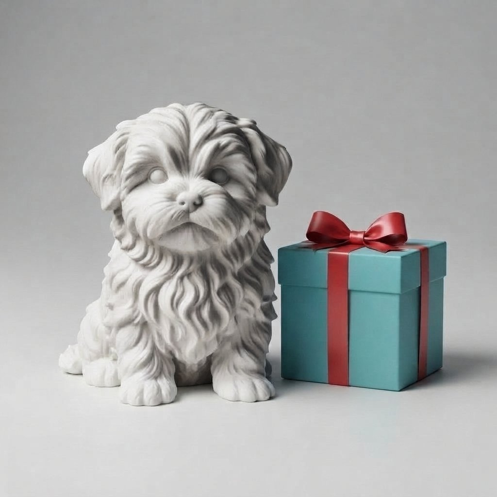 Interactive Plush Puppy Toy — White Grey