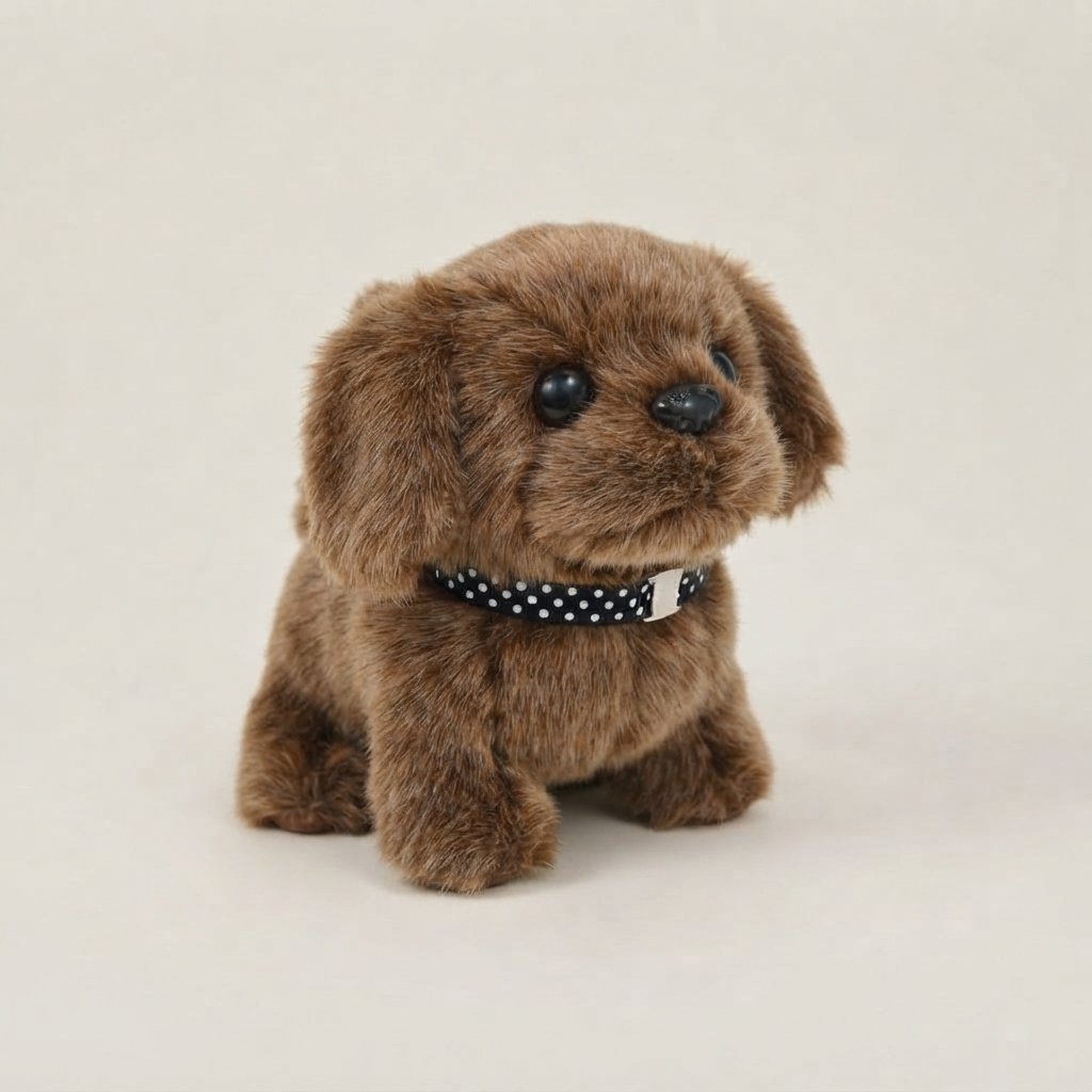Interactive Plush Puppy with Walking & Barking — Brown