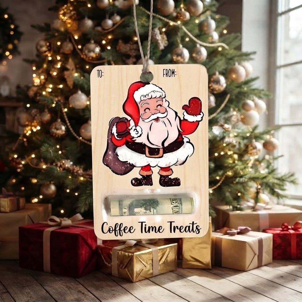 Christmas Wooden Money Gift Tag — Ice Cream