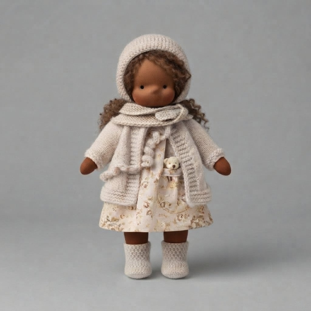 Handmade Cloth Doll & Stuffed Animal Gift Set — Style 6