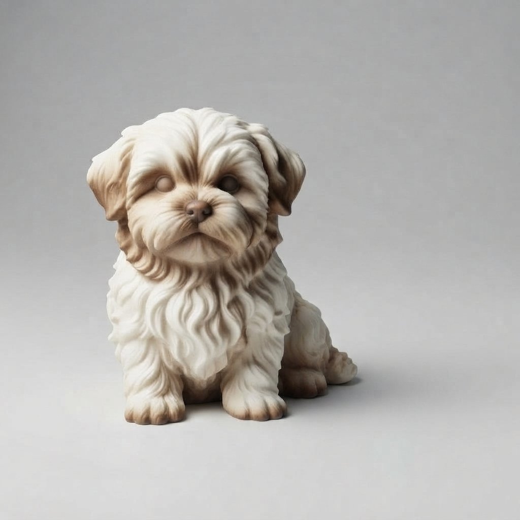 Interactive Plush Puppy Toy — White Brown