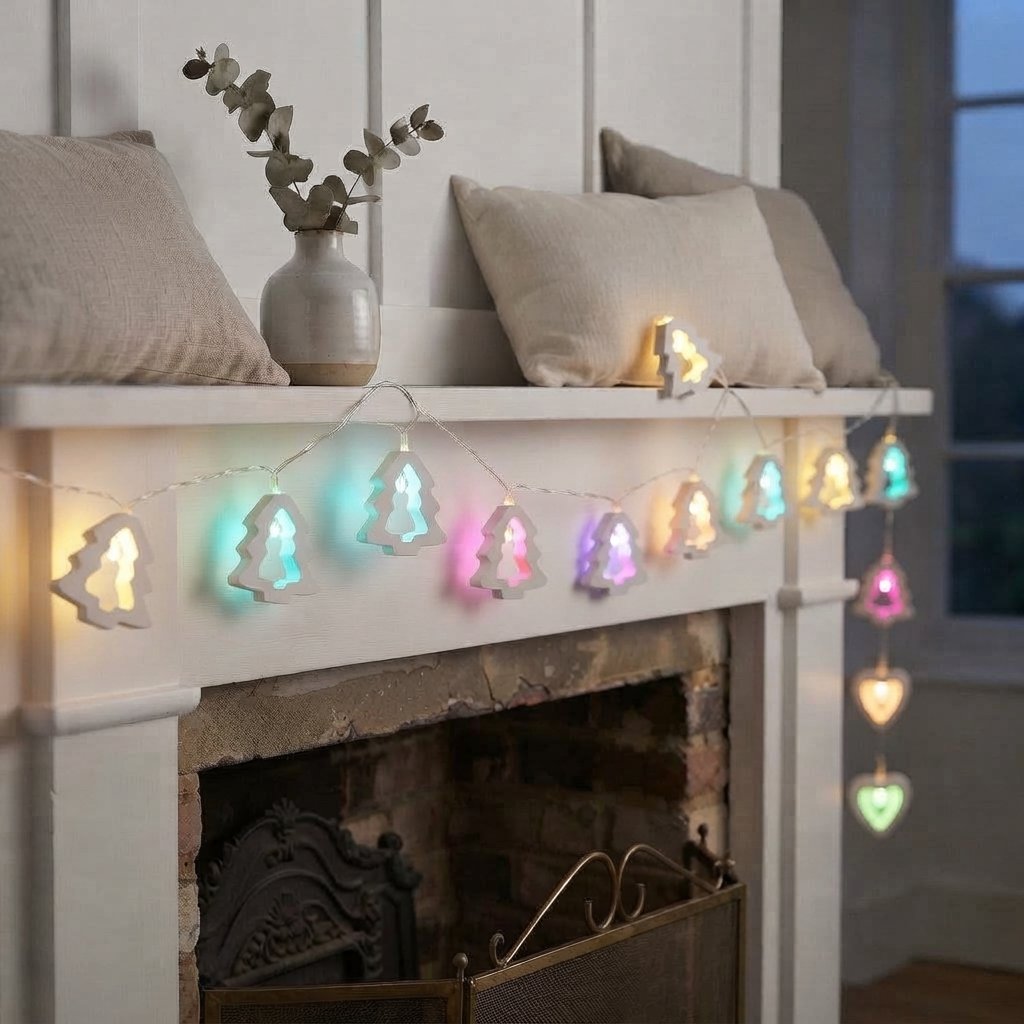 Paper Star LED Fairy Lights — Multi-Coloured Christmas Tree